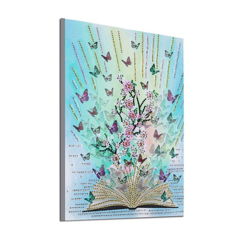 Schmetterling Blume Buch Sonderform Diamond Painting