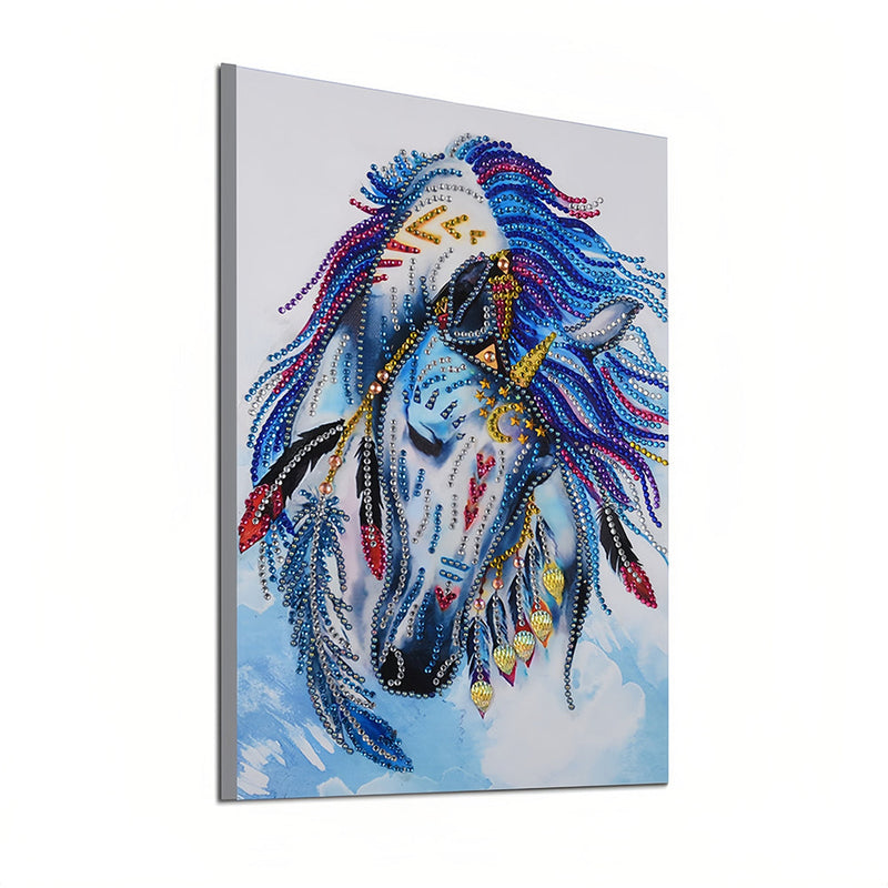 Pferd mit Federn Sonderform Diamond Painting