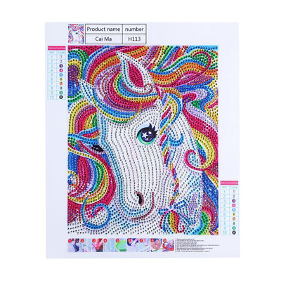 Regenbogenhaar Pferd Sonderform Diamond Painting