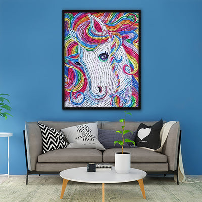 Regenbogenhaar Pferd Sonderform Diamond Painting