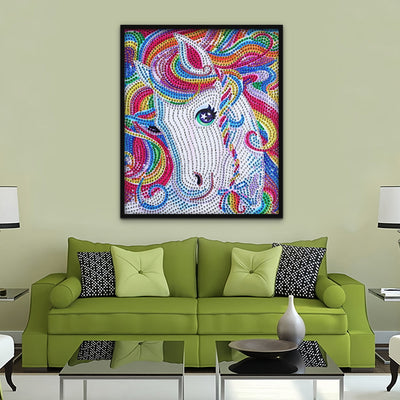 Regenbogenhaar Pferd Sonderform Diamond Painting