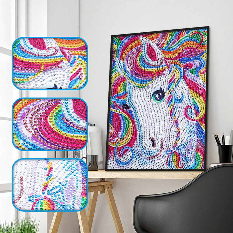 Regenbogenhaar Pferd Sonderform Diamond Painting