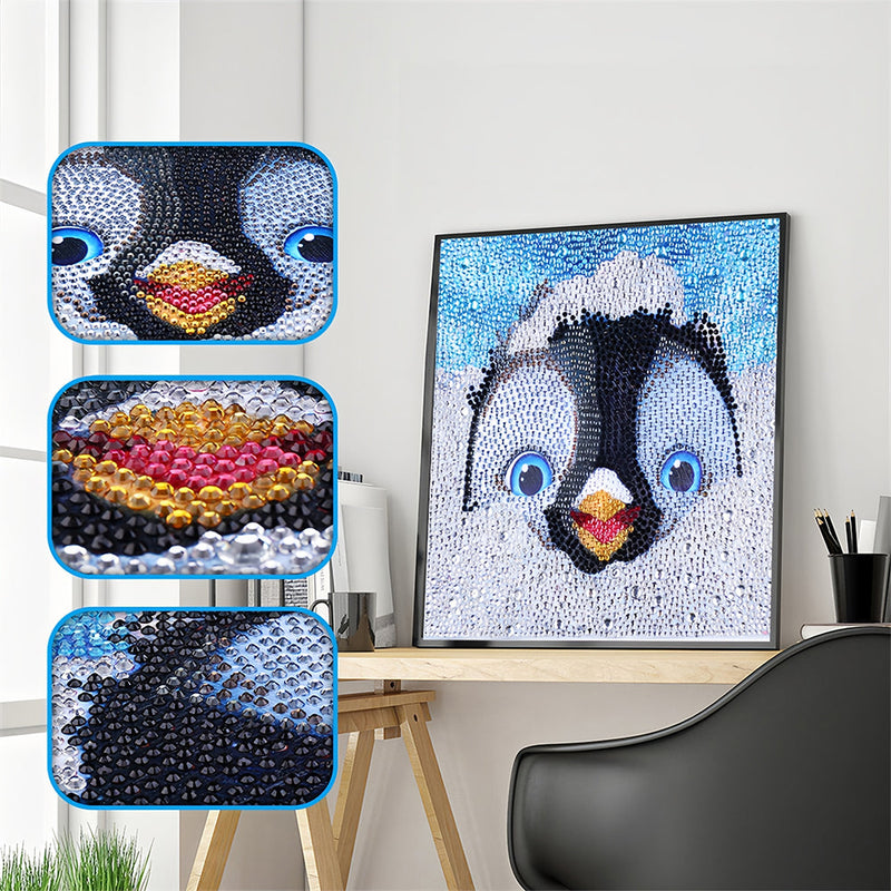 Niedlicher Pinguin Sonderform Diamond Painting