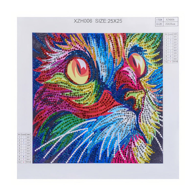 Bunte Katze Sonderform Diamond Painting