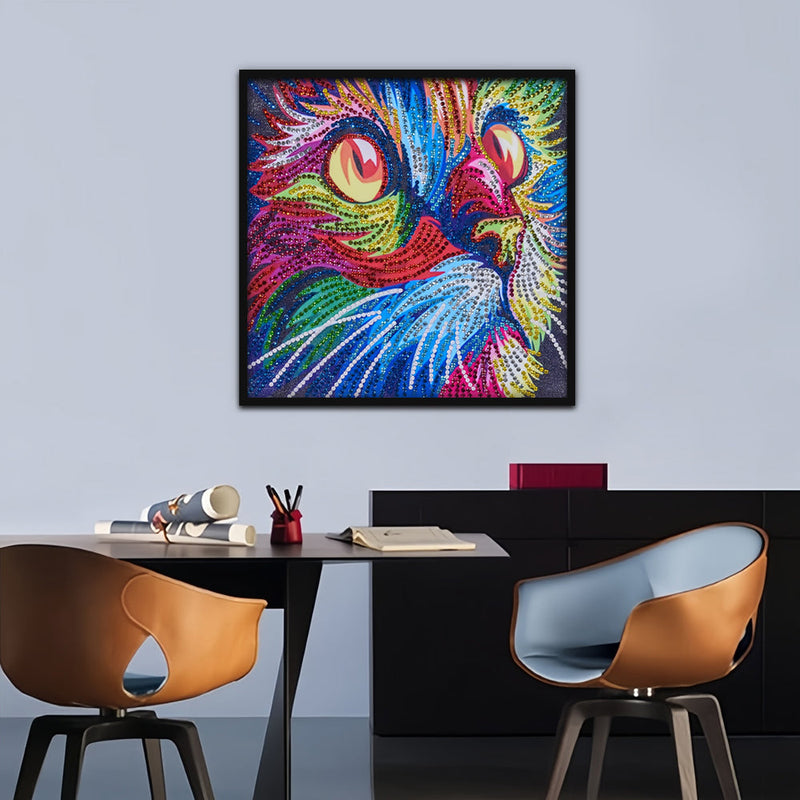 Bunte Katze Sonderform Diamond Painting