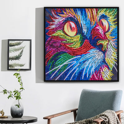 Bunte Katze Sonderform Diamond Painting