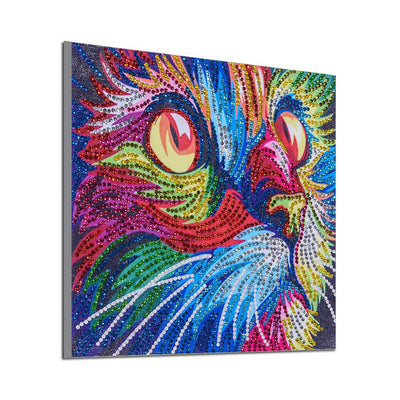 Bunte Katze Sonderform Diamond Painting