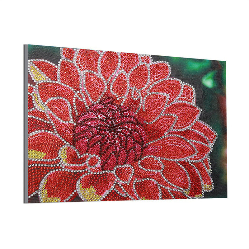 Rote Chrysantheme Sonderform Diamond Painting