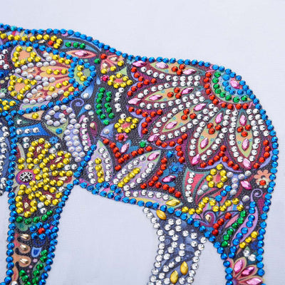 Bunte Blume Elefant Sonderform Diamond Painting