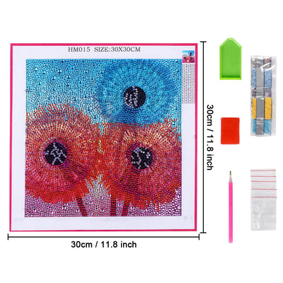 Bunter Löwenzahn Sonderform Diamond Painting