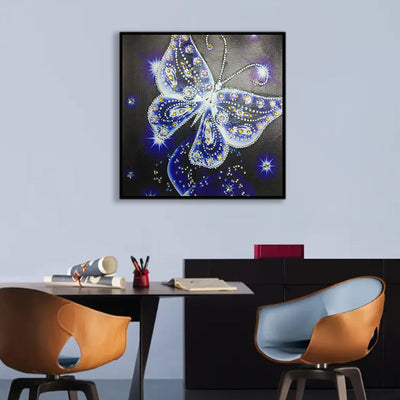 Blau Transparent Schmetterling Sonderform Diamond Painting