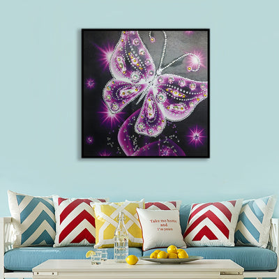 Lila Transparent Schmetterling Sonderform Diamond Painting