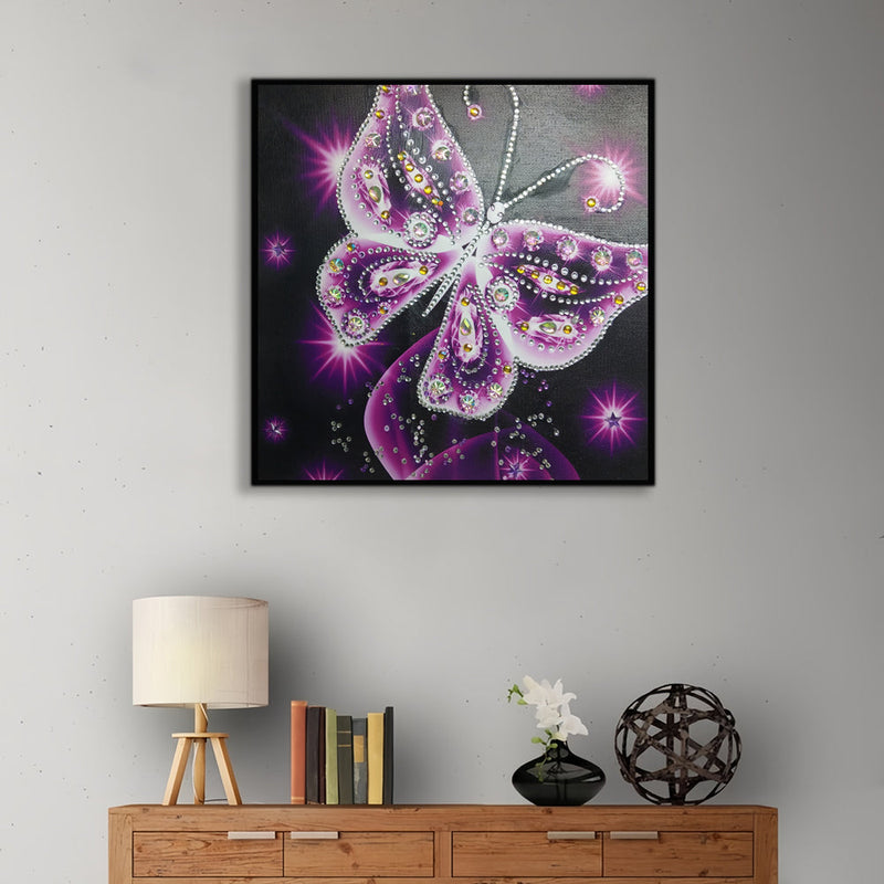 Lila Transparent Schmetterling Sonderform Diamond Painting