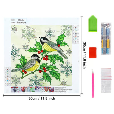 Vögel und Grüne Blätter Sonderform Diamond Painting