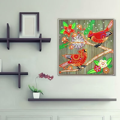 Weihnachtskardinal Sonderform Diamond Painting