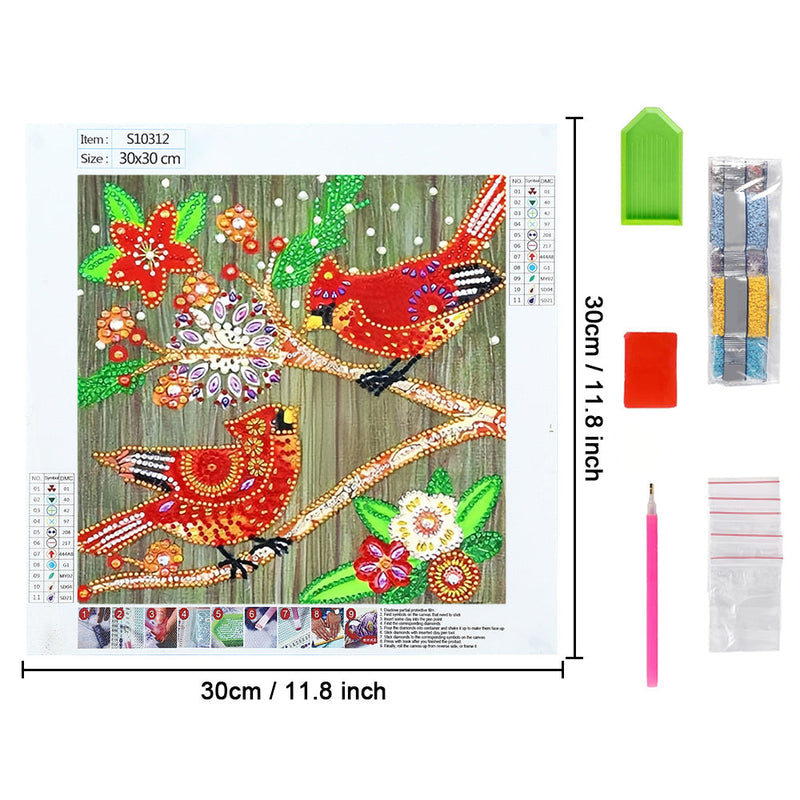 Weihnachtskardinal Sonderform Diamond Painting