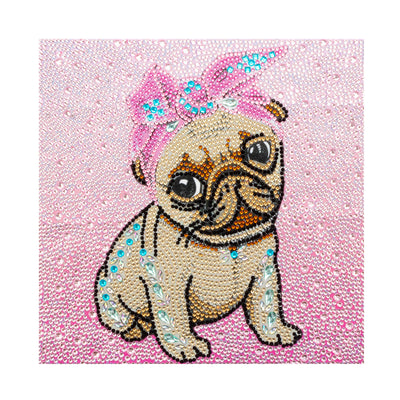 Hund Trägt Rosa Stirnband Sonderform Diamond Painting