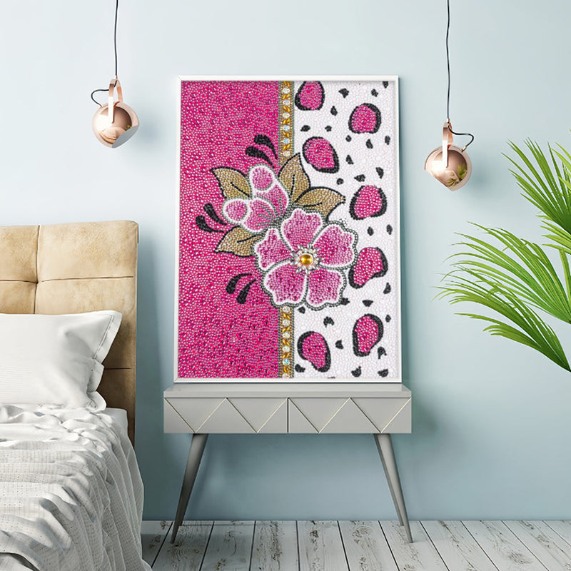 Rosa Blume Sonderform Diamond Painting