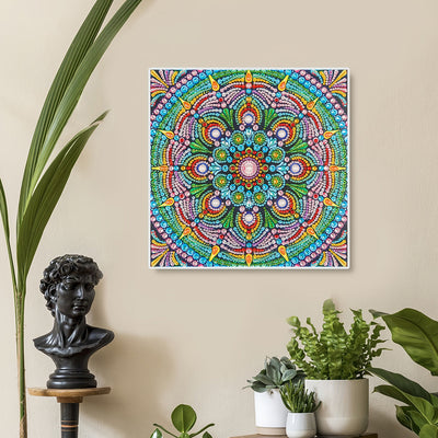 Grüner Lotus Mandala Sonderform Diamond Painting