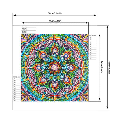 Grüner Lotus Mandala Sonderform Diamond Painting