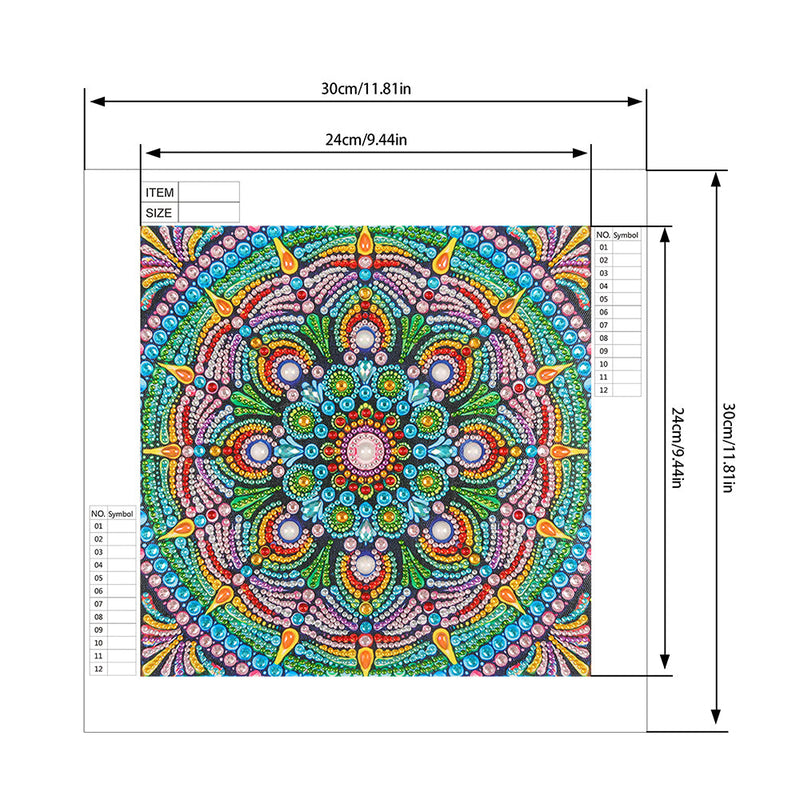 Grüner Lotus Mandala Sonderform Diamond Painting