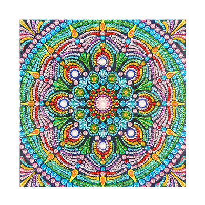 Grüner Lotus Mandala Sonderform Diamond Painting