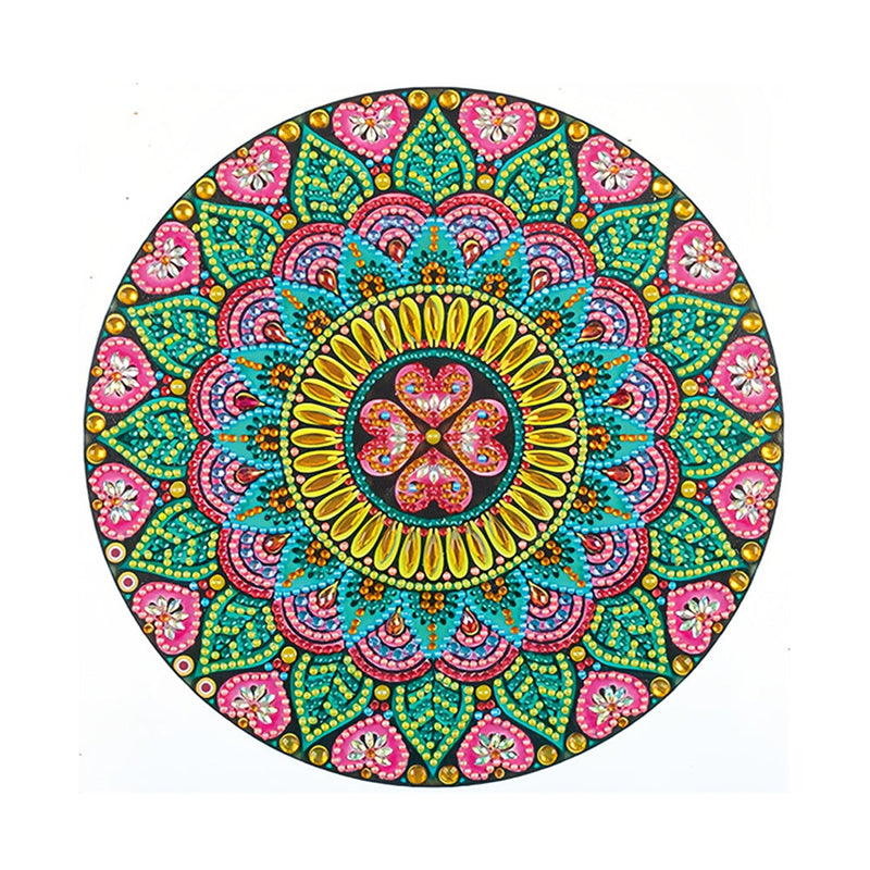 Blume und Herz Mandala Sonderform Diamond Painting