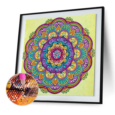 Lotusblume Form Mandala Sonderform Diamond Painting