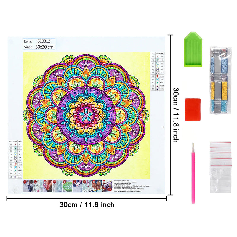 Lotusblume Form Mandala Sonderform Diamond Painting