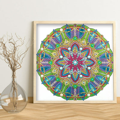 Grünes Mandala Sonderform Diamond Painting