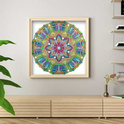 Grünes Mandala Sonderform Diamond Painting