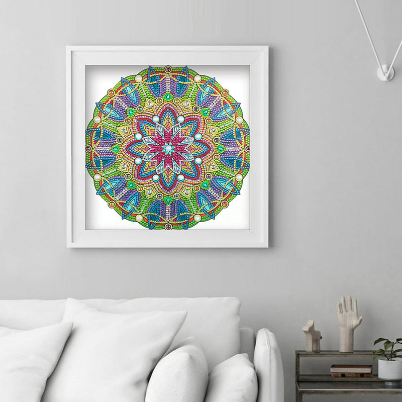 Grünes Mandala Sonderform Diamond Painting