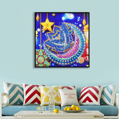 Schmetterling Mond und Stern Sonderform Diamond Painting