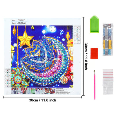 Schmetterling Mond und Stern Sonderform Diamond Painting