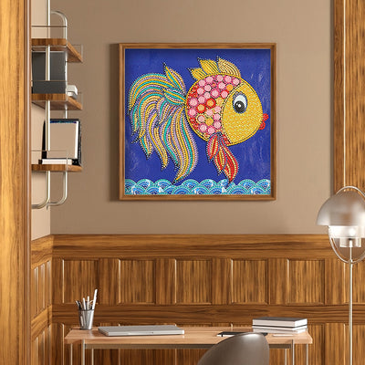 Überrascht Bunte Kleine Goldfische Sonderform Diamond Painting