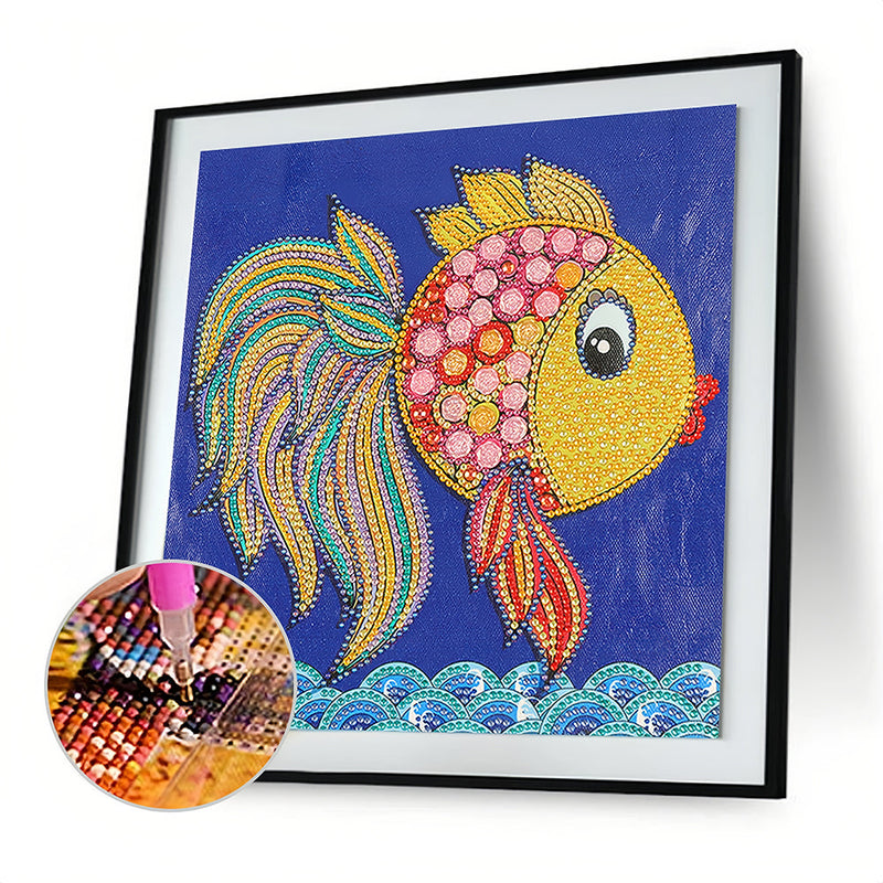 Überrascht Bunte Kleine Goldfische Sonderform Diamond Painting