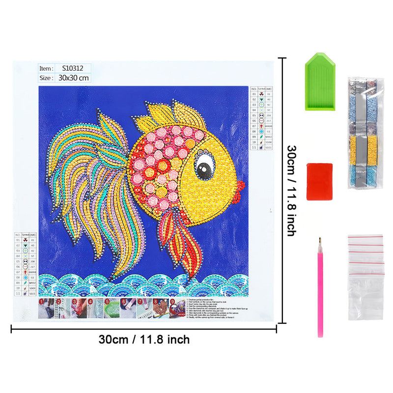 Überrascht Bunte Kleine Goldfische Sonderform Diamond Painting