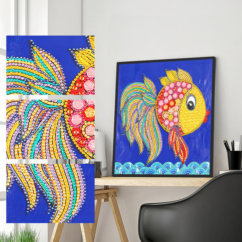 Überrascht Bunte Kleine Goldfische Sonderform Diamond Painting