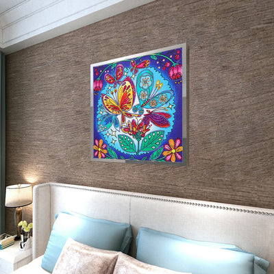 Bunte Schmetterlinge und Pflanzen Sonderform Diamond Painting