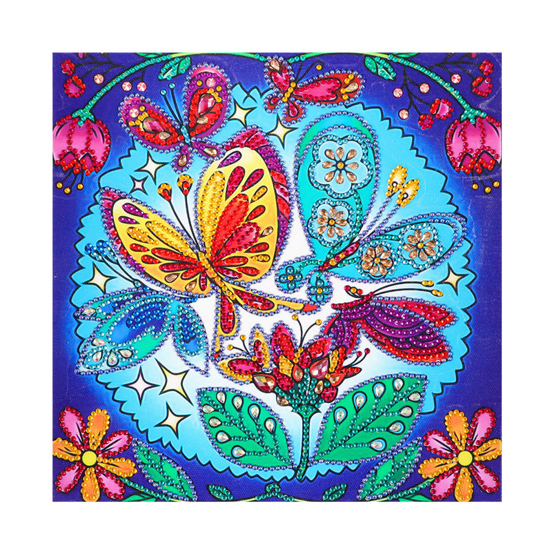 Bunte Schmetterlinge und Pflanzen Sonderform Diamond Painting