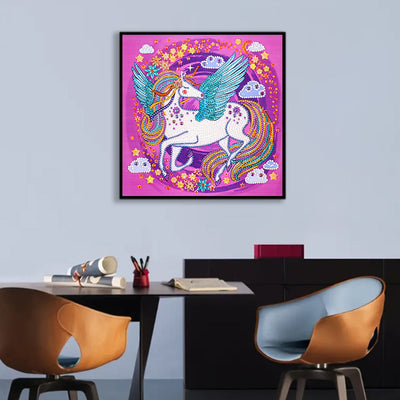 Einhorn mit Flügeln Sonderform Diamond Painting