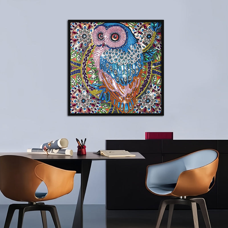 Eule Mandala Sonderform Diamond Painting