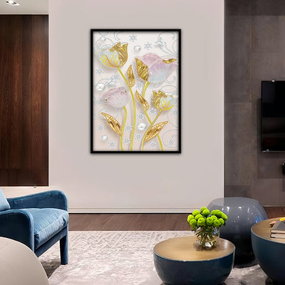 Goldene Tulpen Sonderform Diamond Painting