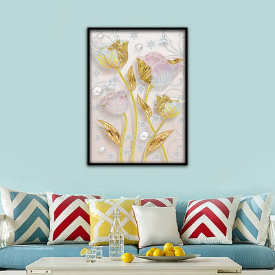 Goldene Tulpen Sonderform Diamond Painting