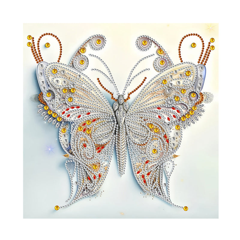 Weißer Schmetterling Sonderform Diamond Painting