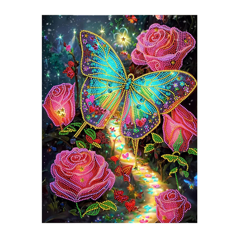 Mysteriöse Rose Schmetterling Sonderform Diamond Painting