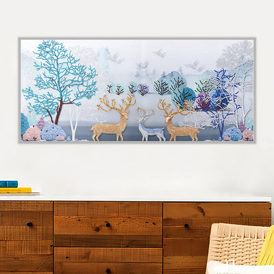 Elch Paradies im Wald Sonderform Diamond Painting