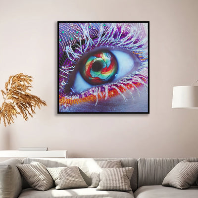 Lila Auge Sonderform Diamond Painting