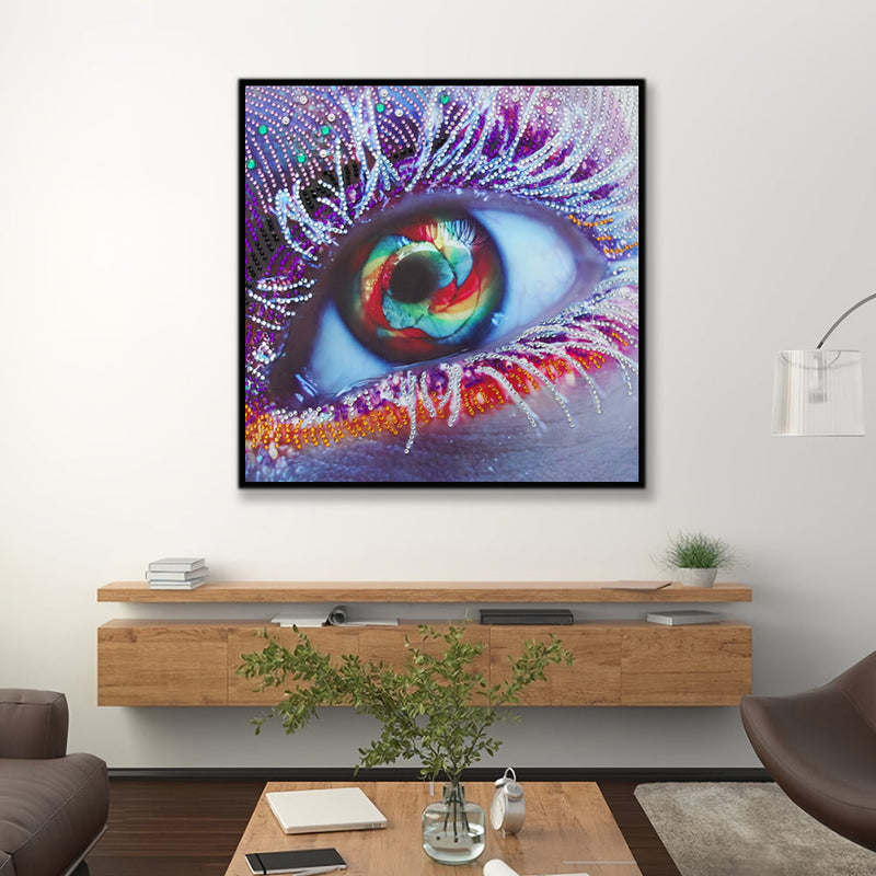 Lila Auge Sonderform Diamond Painting