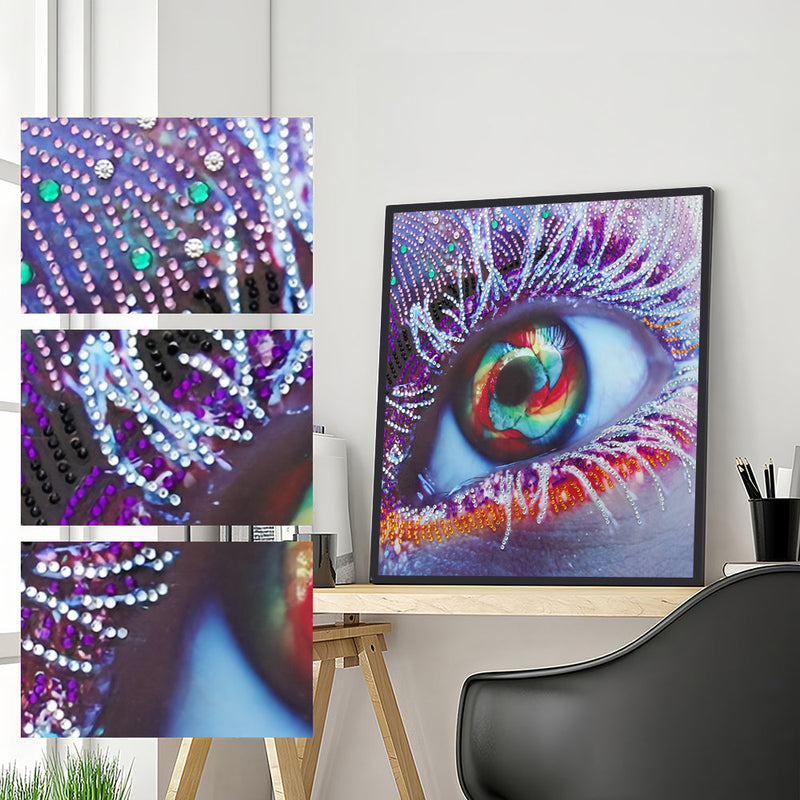 Lila Auge Sonderform Diamond Painting